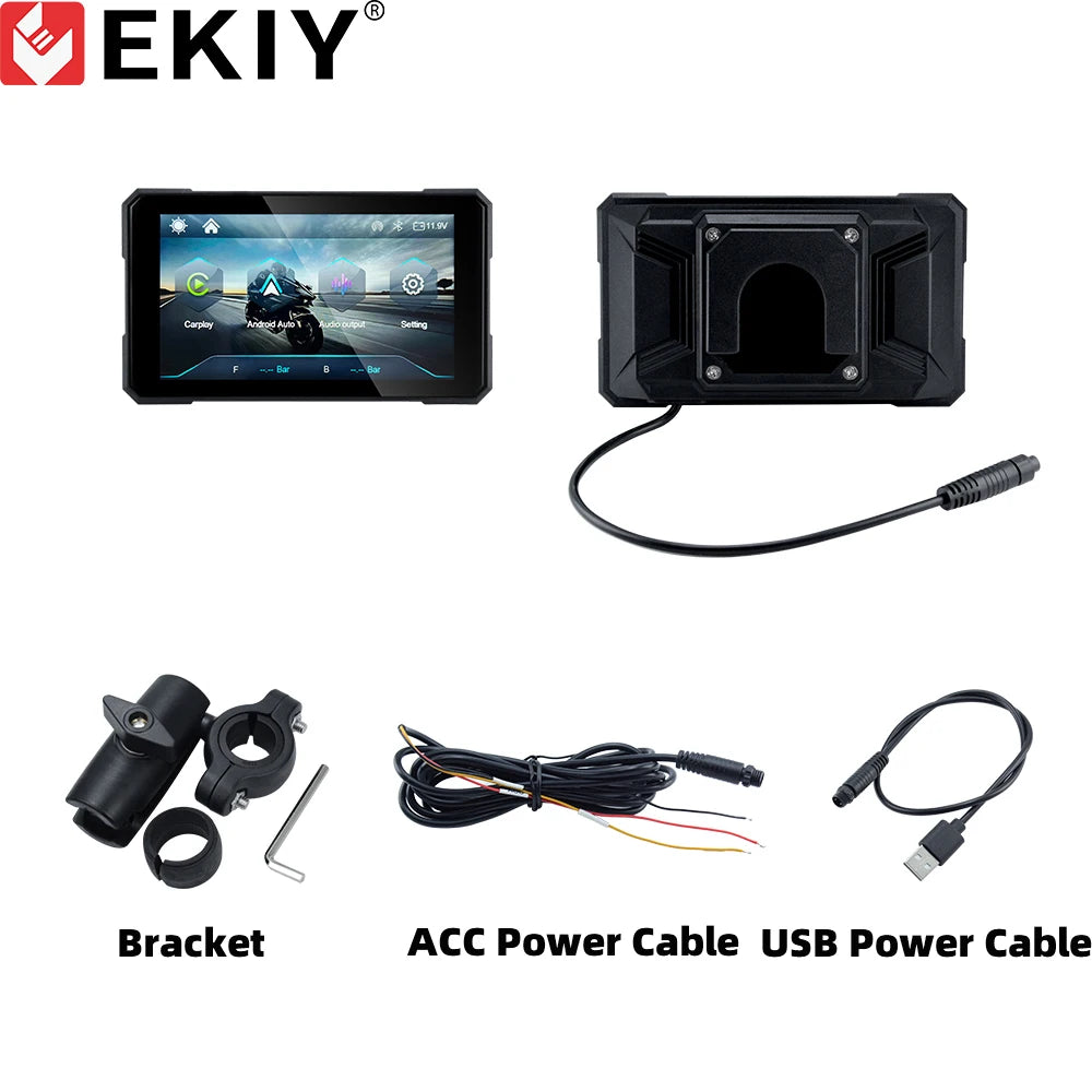 5.0 Inch Wireless Carplay Moto Android Auto Portable Digital Motorcycle Dashboard GPS Navigation Removable Display Screen