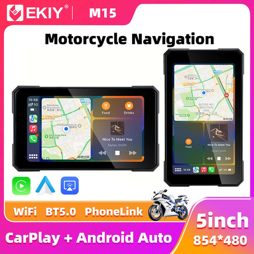 5.0 Inch Wireless Carplay Moto Android Auto Portable Digital Motorcycle Dashboard GPS Navigation Removable Display Screen
