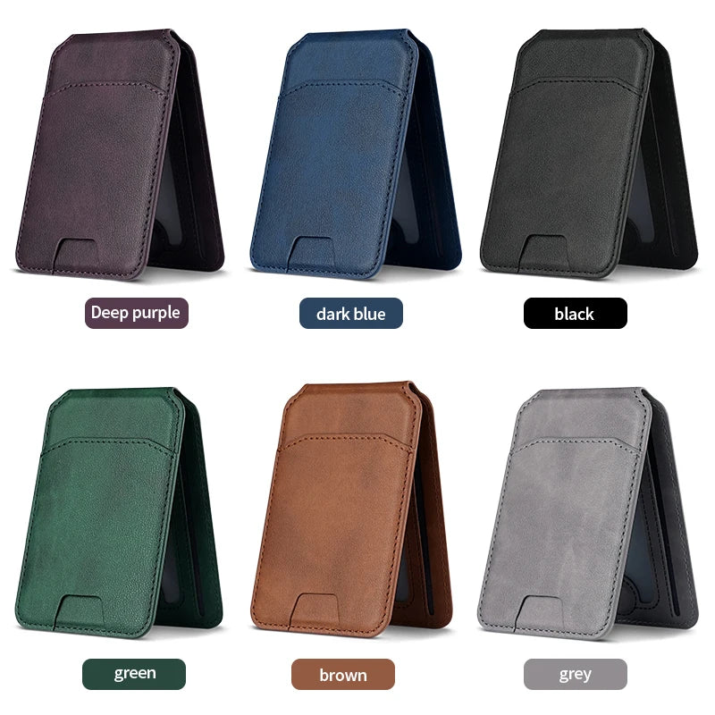 Luxury for Magsafe Magnetic Leather Wallet Holder Case for Iphone 16 15 14 13 12 Pro Max Card Holder Phone Bag Cover Accessories