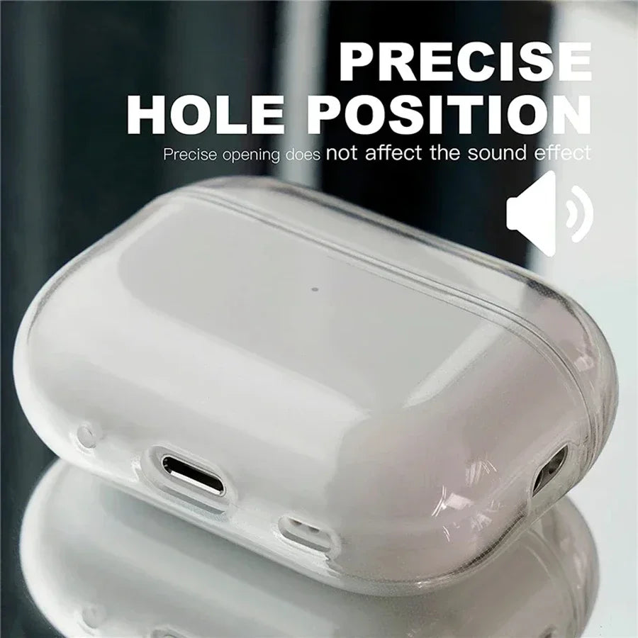 For Airpods Pro 3 2Nd Generation Air Pods 4 2024 Gen Case Accessories Clear Soft TPU Earphone Cover with Lanyard Strap