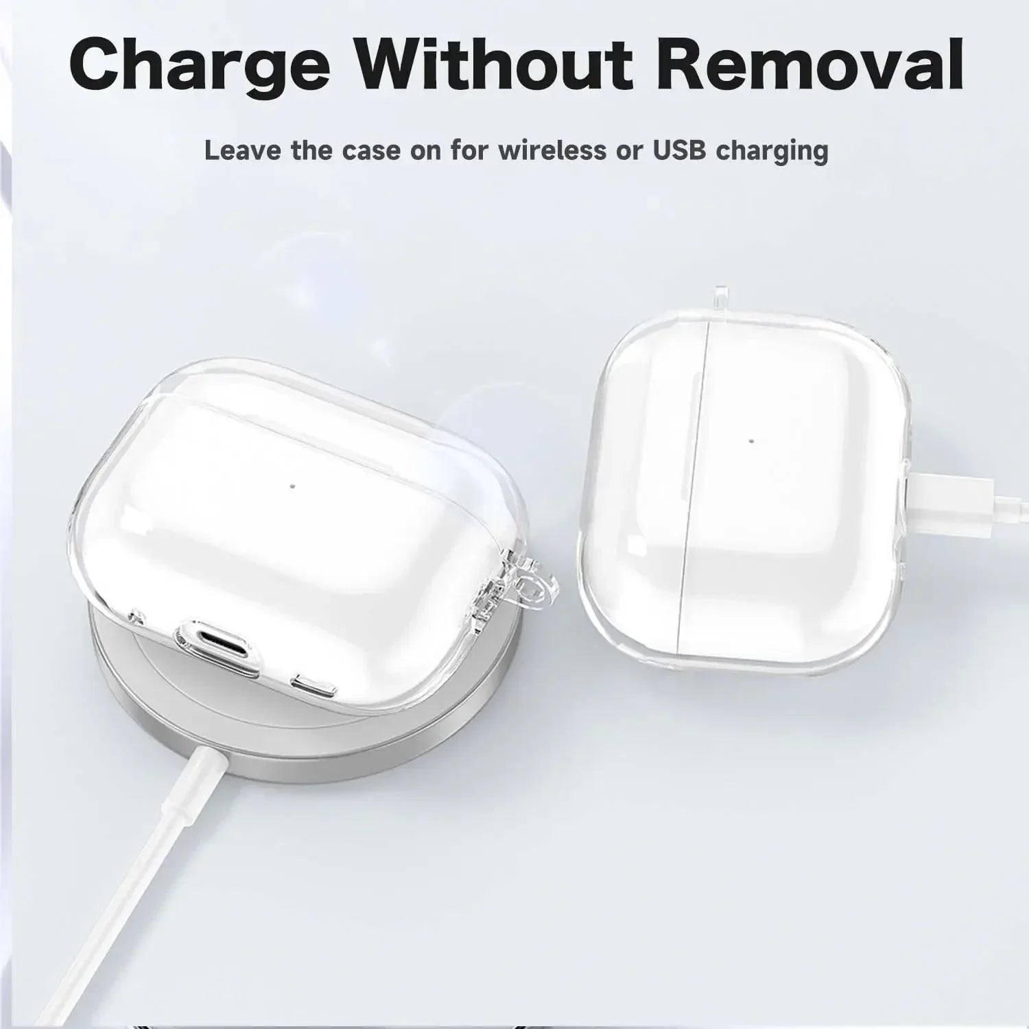 For Airpods Pro 3 2Nd Generation Air Pods 4 2024 Gen Case Accessories Clear Soft TPU Earphone Cover with Lanyard Strap